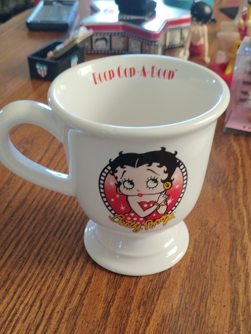 Betty Boop White Mug with Red and Black Graphic